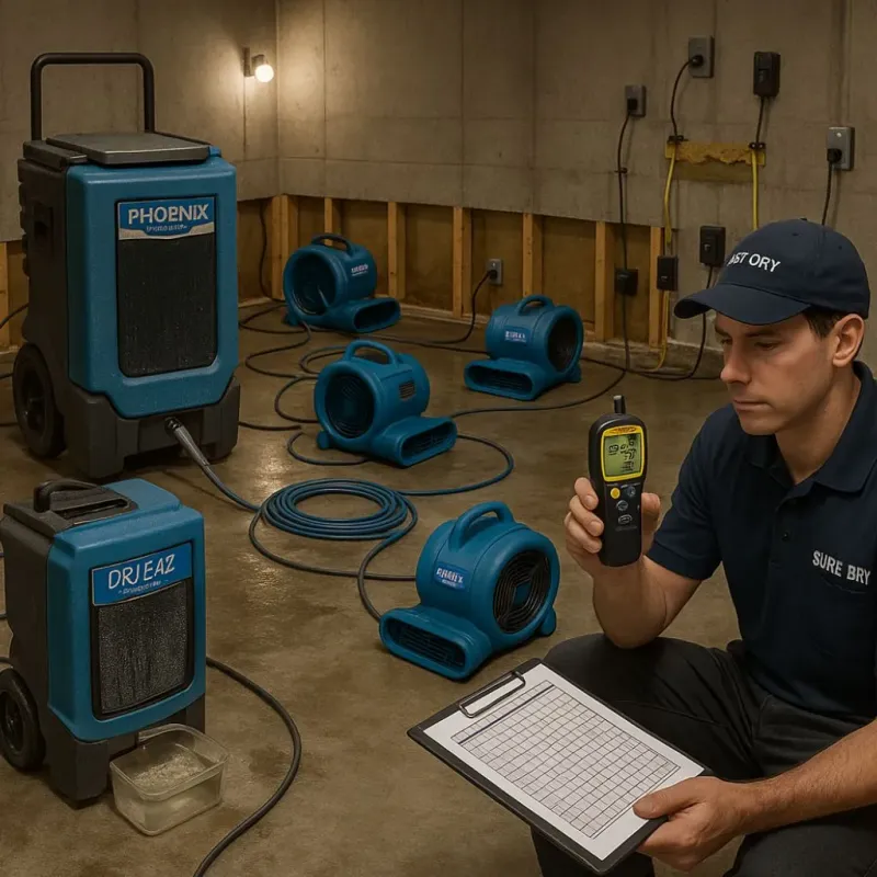 Structural Drying and Dehumidification process in Ahwahnee, CA
